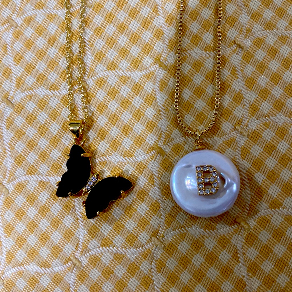Butterfly And Mother Of Pearl Necklace